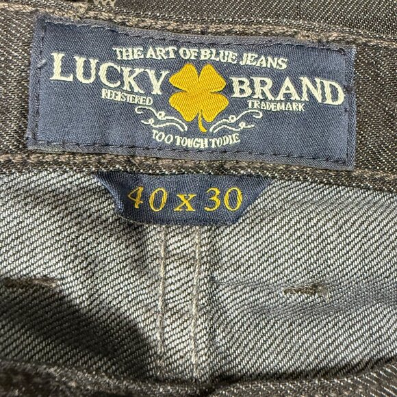 Lucky Brand Mens Size 40x30 Black Straight-Leg Jeans Classic Denim - Picture 3 of 9